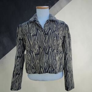Biella Maria Luisa B Italian Wool Jacket SZ MED Abstract Pattern Made in Italy